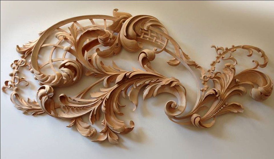 photo of a large wall hanging - acanthus swirls