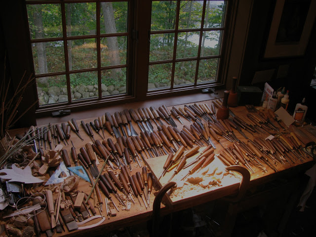 photo of Esterly's carving bench