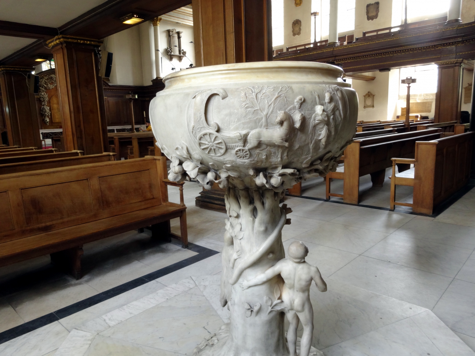 detail photo of the baptismal font