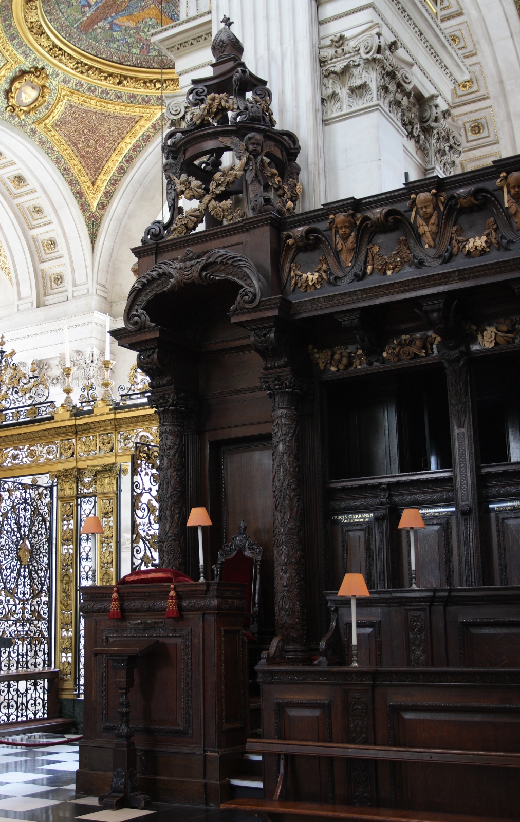 photo of the bishop's throne - south choir stalls - please do not copy