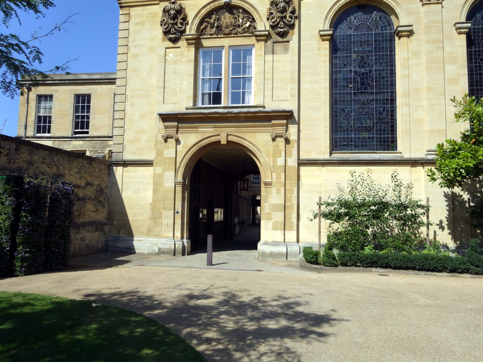 photo of the portico that leads to the chapel